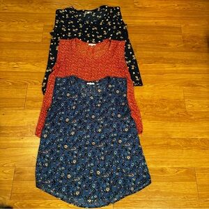 Pleione 3 Sleeveless Tops - Navy, Orange, Blue Floral Mix